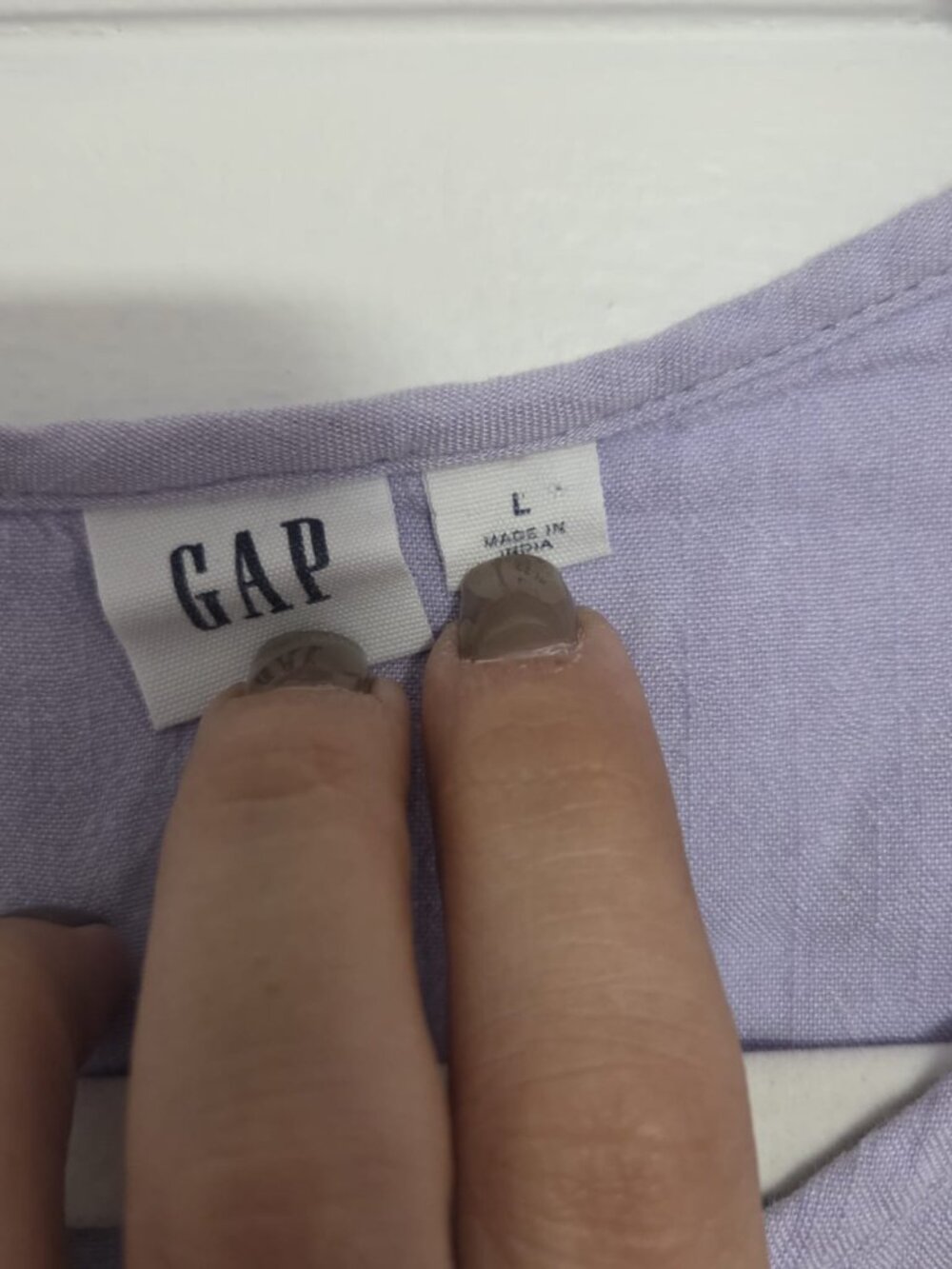 GAP Lavender Blouse Ruffle Sleeve - Picture 3 of 4